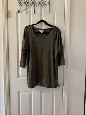 Market & Spruce Olive Green Scoop Neck Pullover